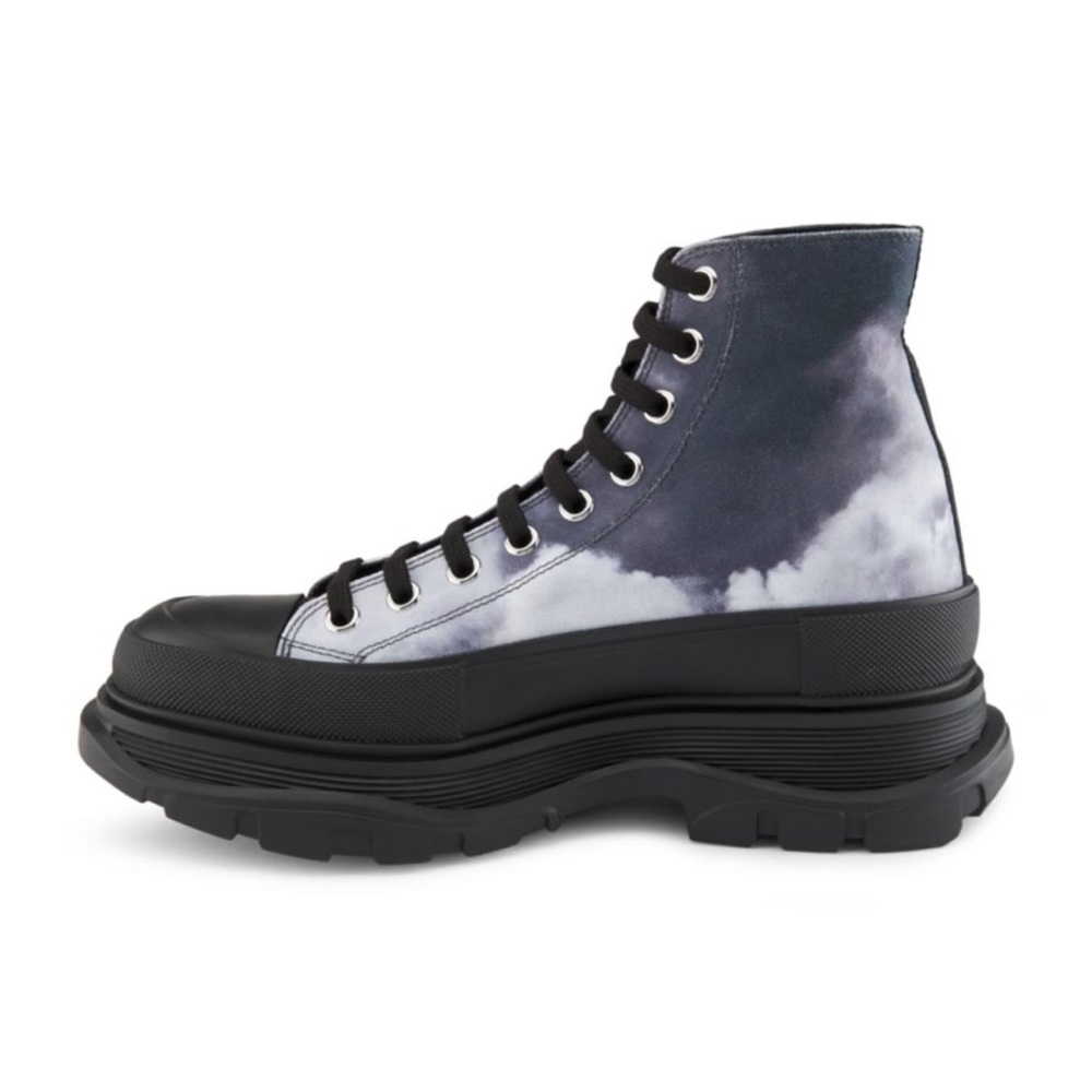 Alexander McQueen Unisex Black and Gray High-Top Sneakers - Picture 6 of 12